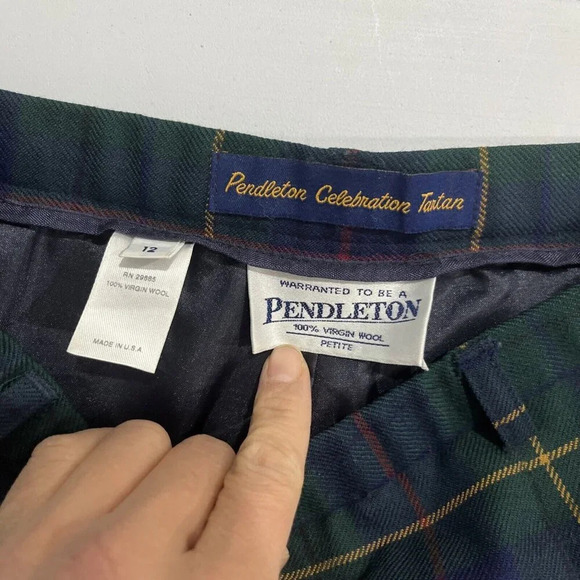 Pendleton Womens Size 12 Celebration Tartan Plaid Pants Virgin Wool Retro Grunge - Picture 4 of 6